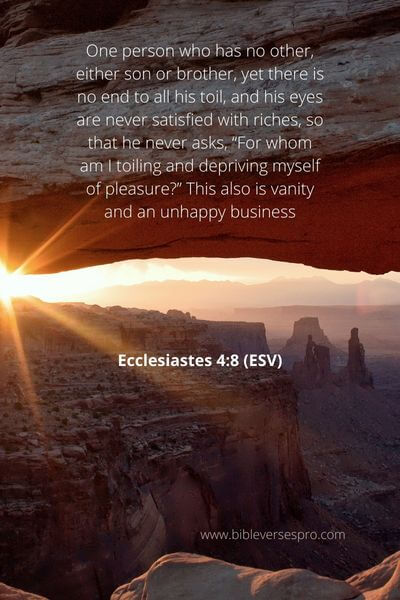 Ecclesiastes 4_8 - Success without family to share is vanity