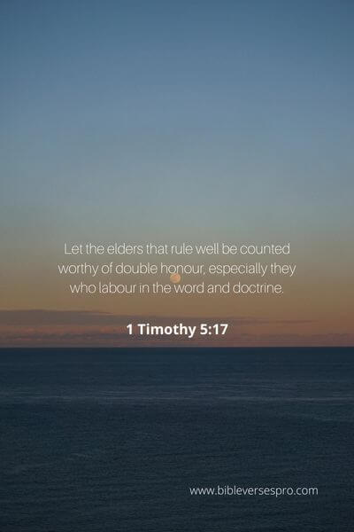 1 Timothy 5_17 - Honor and respect those elders we find worthy