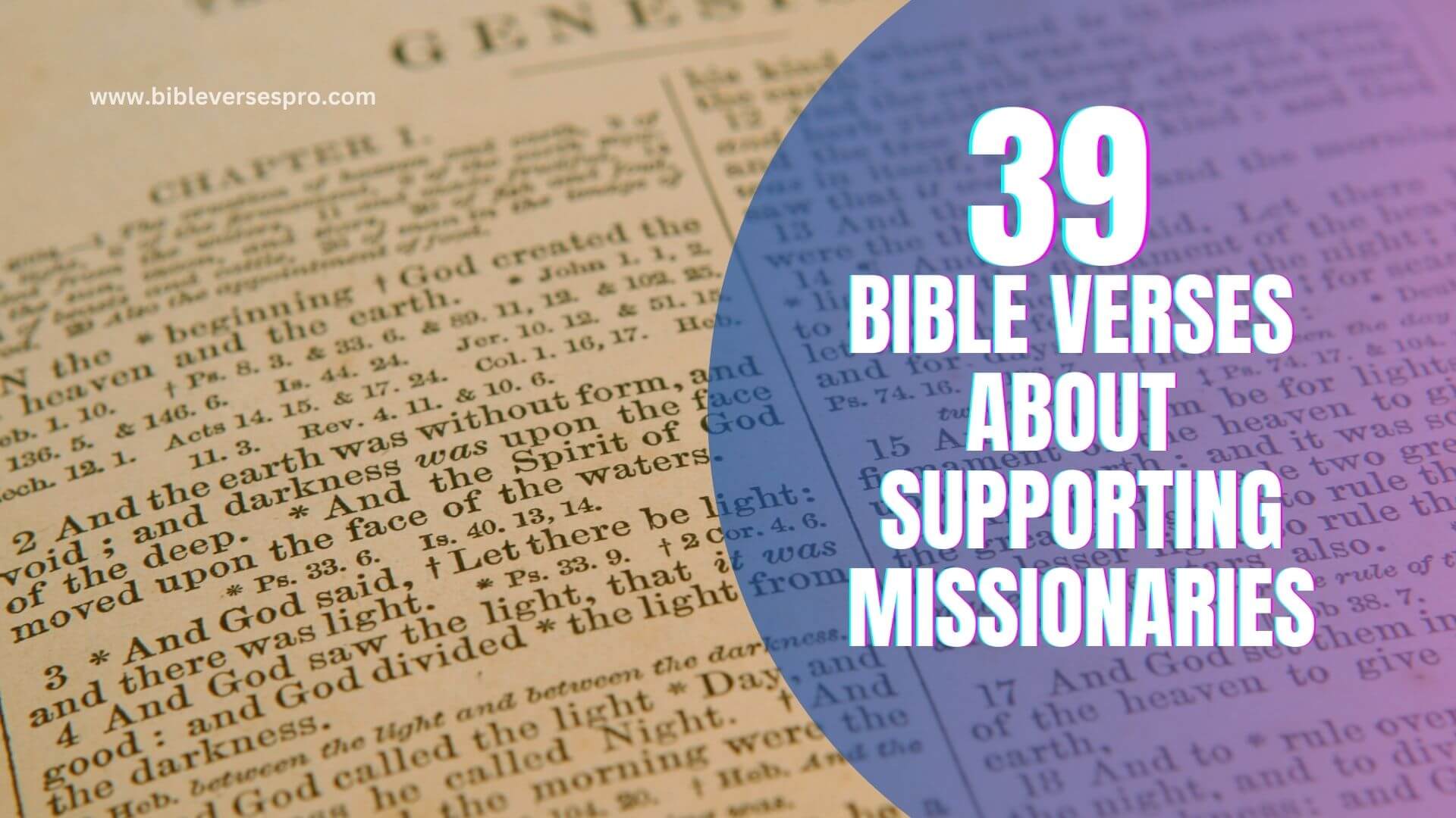 BIBLE VERSES ABOUT SUPPORTING MISSIONARIES