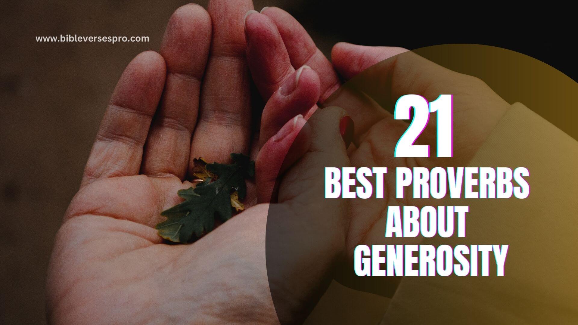 BEST PROVERBS ABOUT GENEROSITY