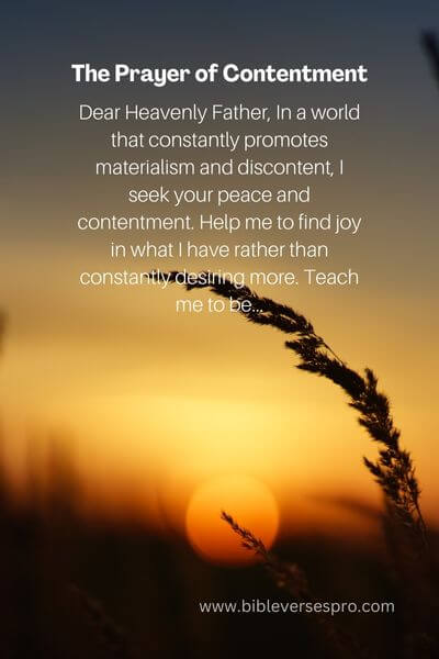 The Prayer of Contentment